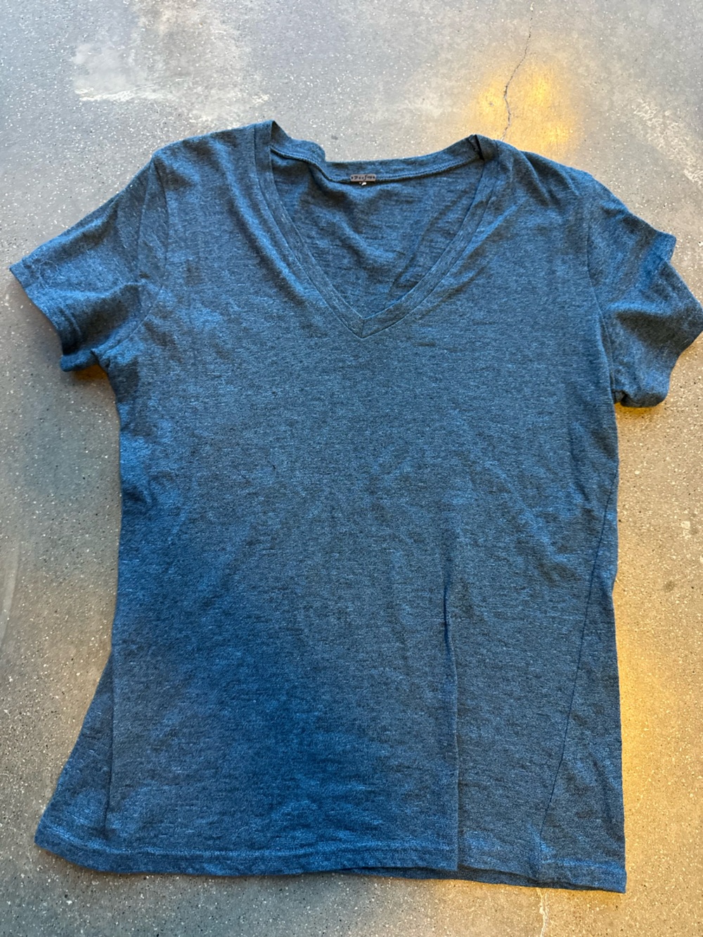 Poof! Women's Short Sleeve V-Neck Tee - Heathered Blue